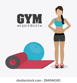 GYM design over white background, vector illustration.