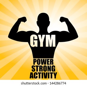 gym design over yellow background vector illustration