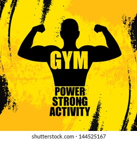 gym design over yellow background vector illustration