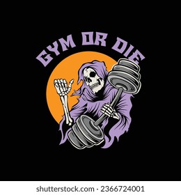 Gym or die graphics vector.