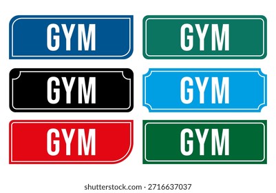 Gimnasio Ilustración de la muestra de la puerta Imprimible Señales de puerta para instalaciones deportivas