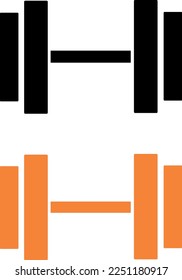 deporte de silueta vectorial negro y naranja de dumbbell