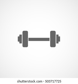 Gym Dumbbell Flat Icon On White Background