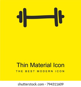 Gym dumbbell hand drawn tool bright yellow material minimal icon or logo design