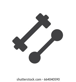 Gym dumbbell icon, filled flat sign, solid glyph pictogram, vector illustration