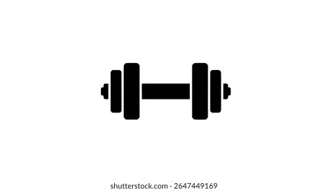 Gym Dumbbell Icon - Fitness and Weightlifting Vector for Workout and Strength Training Graphics