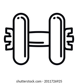 Gym dumbbell icon. Outline gym dumbbell vector icon for web design isolated on white background