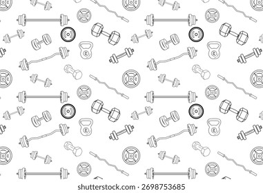 Gym dumbbell pattern vector design