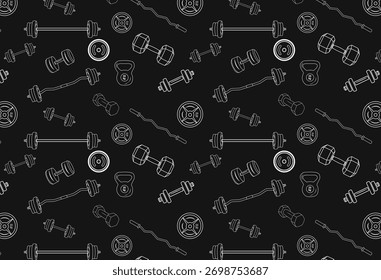 Gym dumbbell pattern vector design