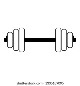 gym dumbbell symbol isolated black and white