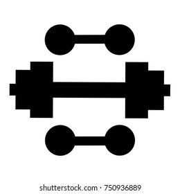 Gym dumbbells flat vector icon