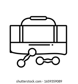 Gym dumbbells line icon, concept sign, outline vector illustration, linear symbol.