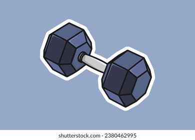 Gym Dumbbells Sticker vector illustration. Gym fitness object icon concept. Low weight dumbbells sticker logo design. Dumbbell for training body muscles sticker design logo.