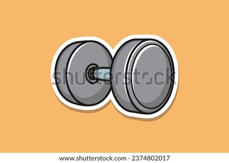 Gym Dumbbells Sticker vector illustration. Gym fitness object icon concept. Low weight dumbbells sticker logo design. Dumbbell for training body muscles sticker design logo.