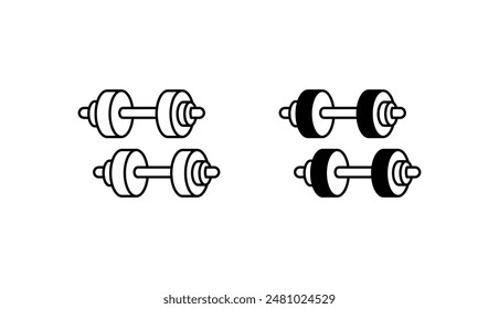 Gym Dumbel icon design with white background stock illustration