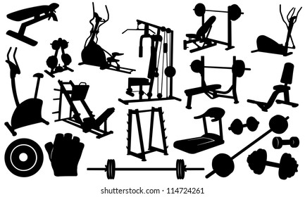 gym elements isolated on white