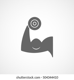 Gym Emblem Flat Icon On White Background