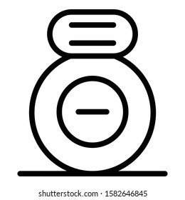 Gym equipment icon. Outline gym equipment vector icon for web design isolated on white background
