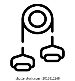 Gym equipment icon. Outline gym equipment vector icon for web design isolated on white background