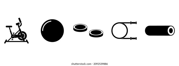 Symbol für die Fitnessausrüstung, Symbol für die Fitnessausrüstung, Symbol für die Vektorgrafik 