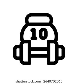 gym equipment line icon. Clean and minimalist vector icon for websites, mobile apps, presentations, and logos. Fully scalable and customizable for any project.