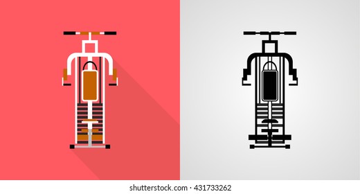Gym equipment sign icon vector set. Flat, solid