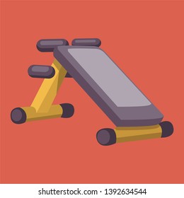 A Gym Equipment to slide in red background vector color drawing or illustration.