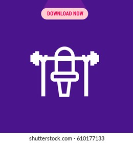 Gym Equipment Vector Icon, The outlined symbol of training apparatus. Simple, modern flat vector illustration for mobile app, website or desktop app 