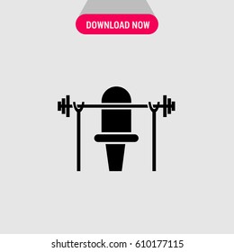 Gym Equipment Vector Icon, The outluned symbol of traning apparatus. Simple, modern flat vector illustration for mobile app, website or desktop app