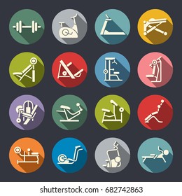 Gym Equipment Vector Icon Set