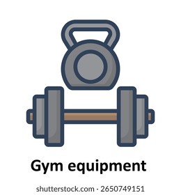 Gym equipment Vector Icon which can easily modify or edit

