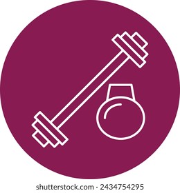 Equipo de gimnasio Línea vectorial Círculo Icono Diseño
