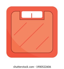báscula de peso del equipo de gimnasia en ilustración vectorial de estilo plano