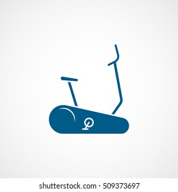 Gym Exercise Bike Blue Flat Icon On White Background
