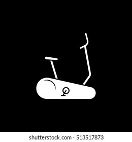 Gym Exercise Bike Flat Icon On Black Background