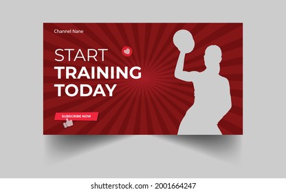 Gym exercise custom editable video thumbnail