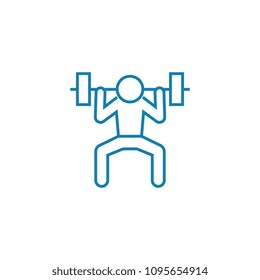 Gym exercises linear icon concept. Gym exercises line vector sign, symbol, illustration.