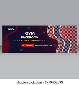 Gym facebook cover, Abstract poster vector. Facebook cover. Gym banner Template.