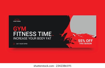 Gym Facebook cover fitness banner social template