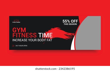 Gym Facebook cover fitness banner social template