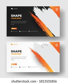 GYM / Fitness Banner template with grunge shapes. vector
