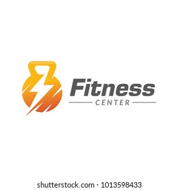 Gym Fitness With Barbell  Logo Icon Vector Template