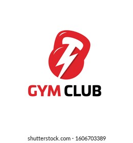 Gym fitness with barbell logo icon vector template