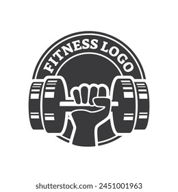 Gimnasio fitness barbell logo icono Ilustración vectorial.