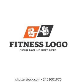 Gimnasio fitness barbell logo icono Ilustración vectorial.