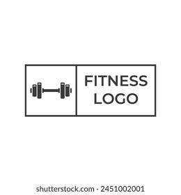 Gym fitness barbell logo icon vector illustration.