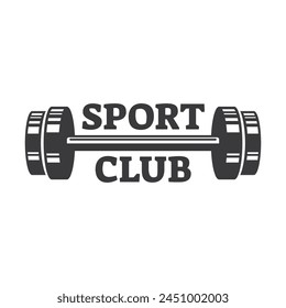 Gym fitness barbell logo icon vector illustration.