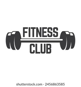 Gym fitness barbell logo icon vector illustration.