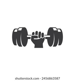 Gimnasio fitness barbell logo icono Ilustración vectorial.