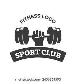 Gym Fitness Langhantel Logo Symbol Vektorillustration.